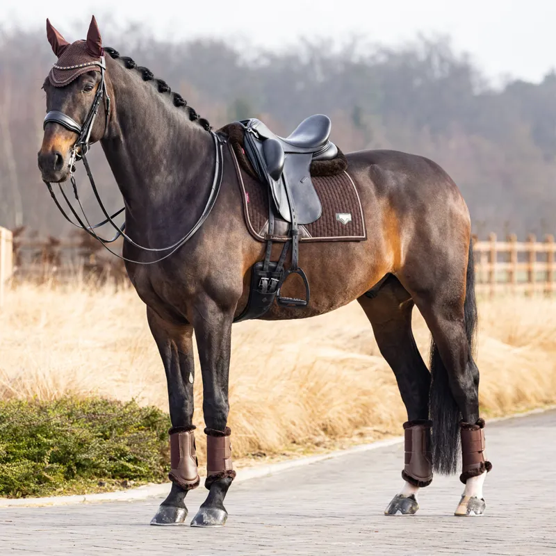 LeMieux Puissance Suede Dressage Pad - Brown-1